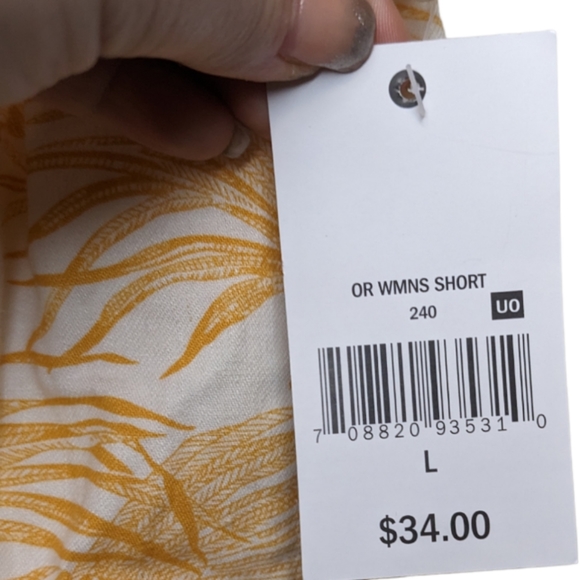 NWT Ophelia Roe Yellow Tropical Print High-Waisted Shorts Size L 🌴☀️ - Picture 9 of 9